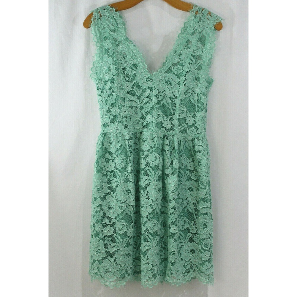 TL The Letter Womens Mint Green Lace Sleeveless Dress S